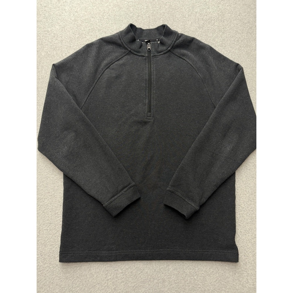 Public Rec Quarter Zip Pullover Mens Large Charcoal Pima‎ Cotton Stretch Raglan